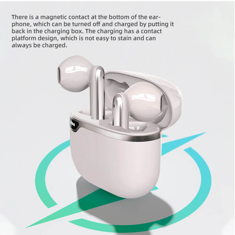 Hot selling D28 headsets sports game noise reduction earphones Led display colorful wireless BT Type-C Earbuds D28