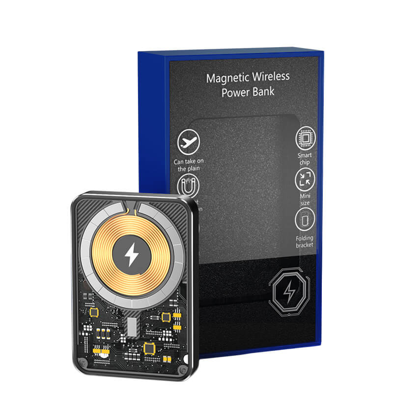 New Design 22W Fast Charging Type-C Battery Magnetic Power Bank 10000mAh For Phone With Transparent Body E44