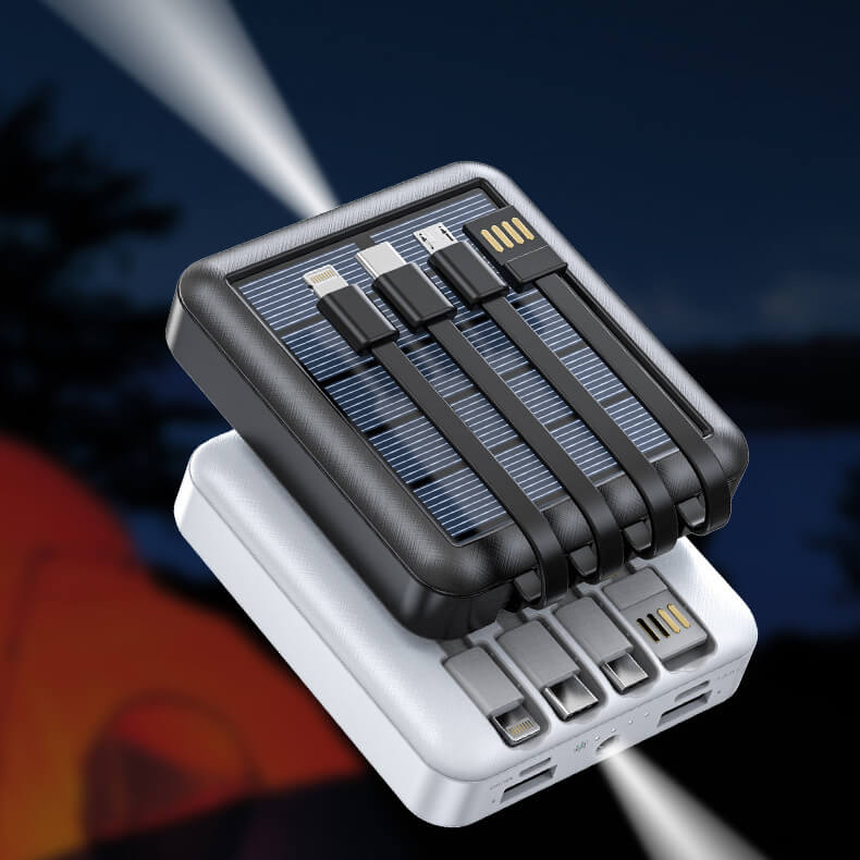 Universal Portable Mobile Power Charger Solar Power Bank 10000mAh With Cable SC-10K