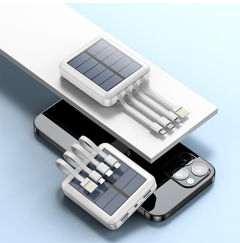 Universal Portable Mobile Power Charger Solar Power Bank 10000mAh With Cable SC-10K