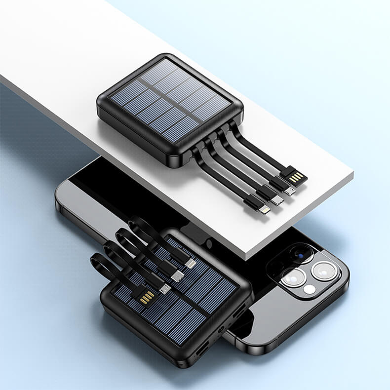 Universal Portable Mobile Power Charger Solar Power Bank 10000mAh With Cable SC-10K