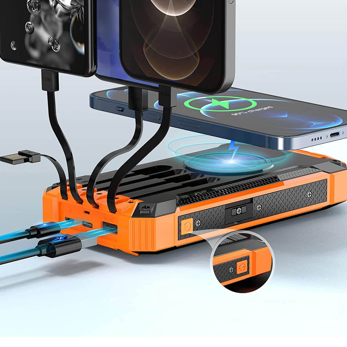 Hot Selling Universal Portable Outdoor Fast Charge 20000mah Powerbank Solar Wireless Charging Power Bank SC-20K