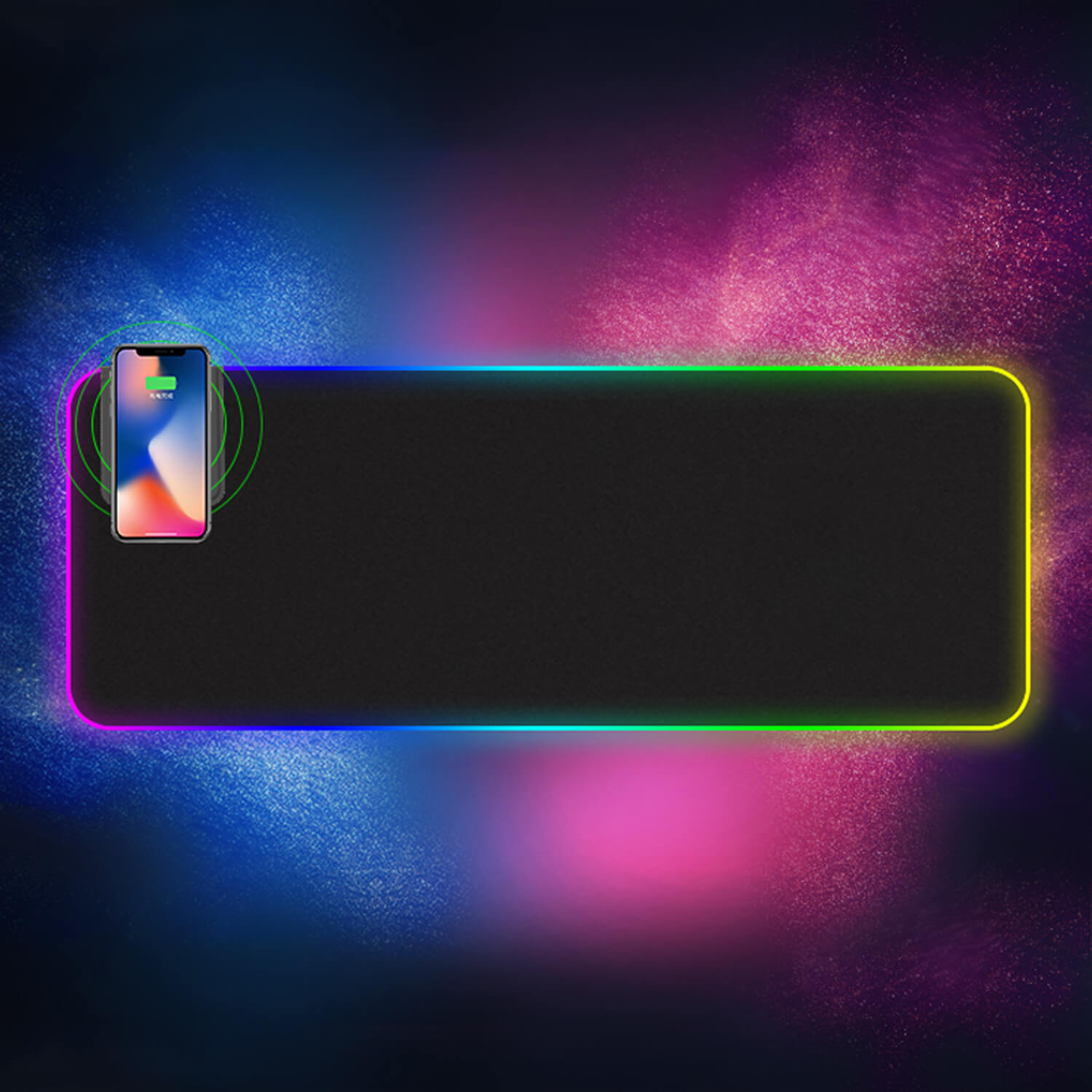 Best Selling Electric Charge Charger Desktop Gaming Computer Custom Logo Waterproof Qi Pu Rgb Wireless Charging Mouse Pad  MP-S60