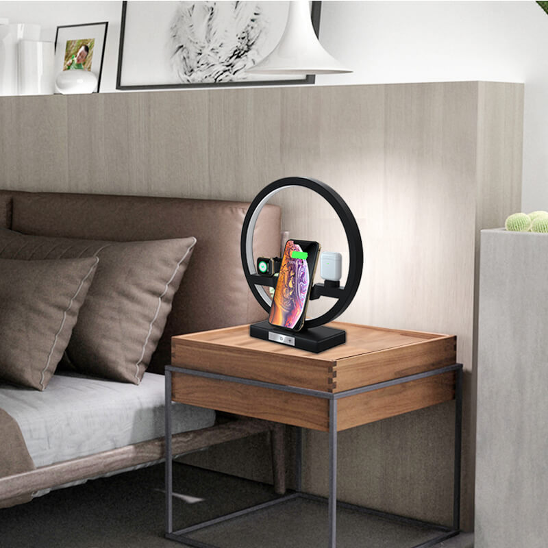 Factory New Design Table desk lamp QI fast charging N38 4 in 1 multi-functionalization holder wireless charge