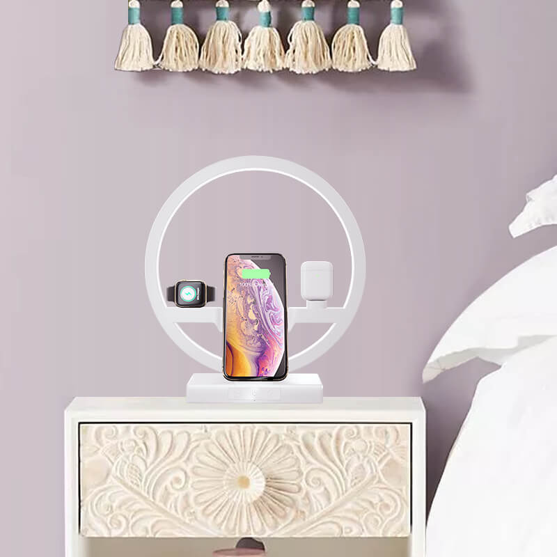 Factory New Design Table desk lamp QI fast charging N38 4 in 1 multi-functionalization holder wireless charge