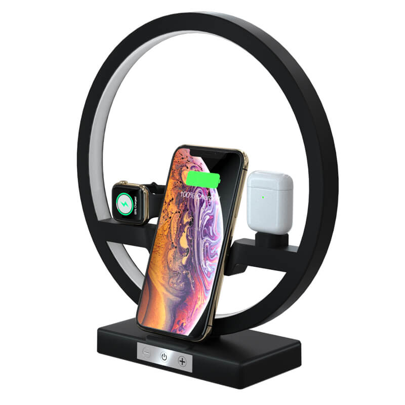 Factory New Design Table desk lamp QI fast charging N38 4 in 1 multi-functionalization holder wireless charge