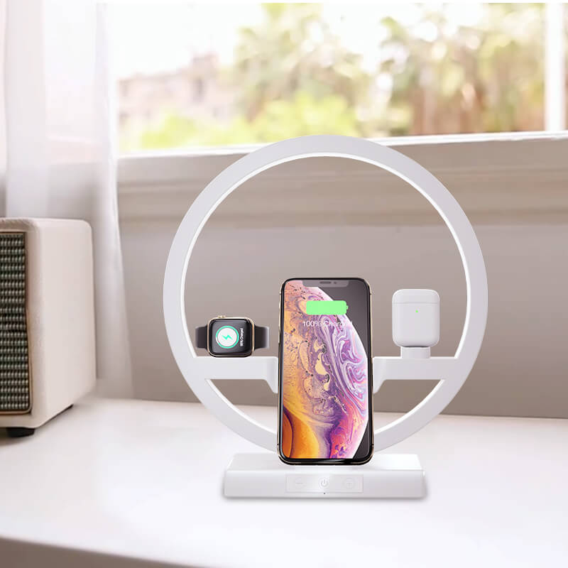 Factory New Design Table desk lamp QI fast charging N38 4 in 1 multi-functionalization holder wireless charge