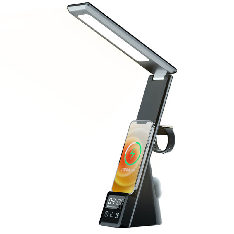 High Quality Wireless Charger Led Desk With Wireless Charger Digital Display Alarm Clock Lamp N61