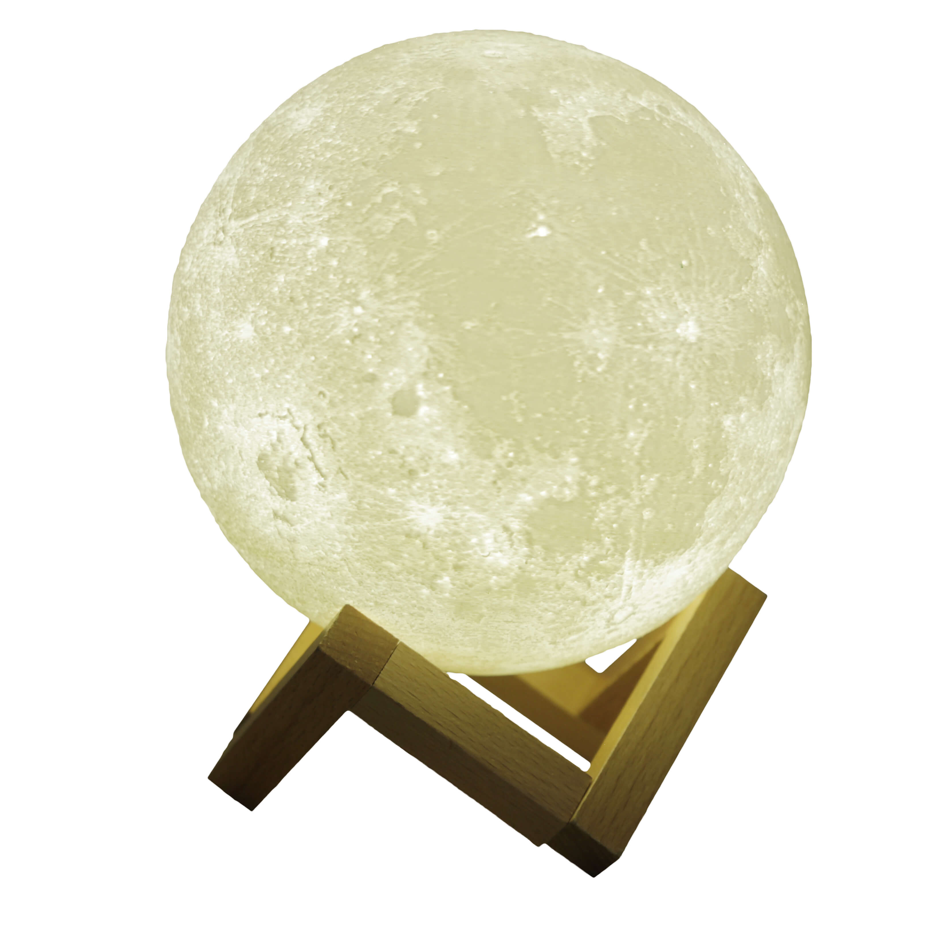 Popular Wooden Stand Remote Touch Control Rechargeable Moon Night Lights Lunar Lamp Round Ball Wireless Music Bedside Speaker BS-EZ01