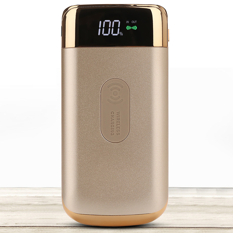 Custom digital display wireless portable power bank 10000 mAh mobile charger WPH-10000C