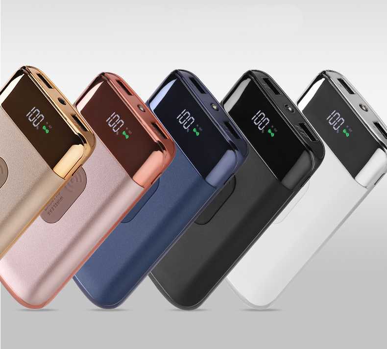 Custom digital display wireless portable power bank 10000 mAh mobile charger WPH-10000C