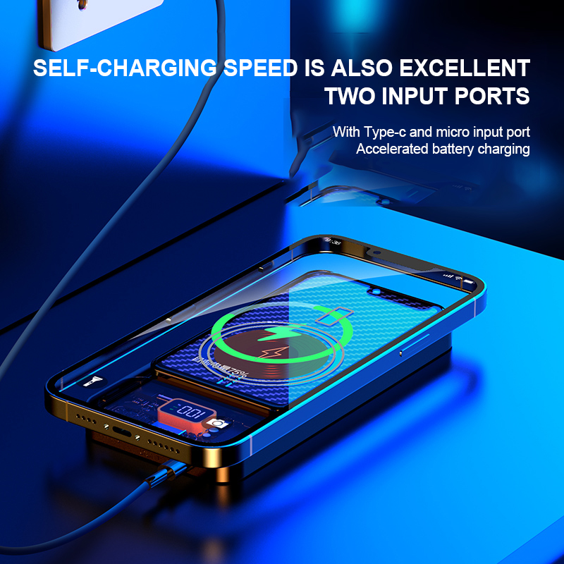 New Design Fashion 22.5W Moble Wireless Charger Power Bank 10000mAh with transparent housing XC163