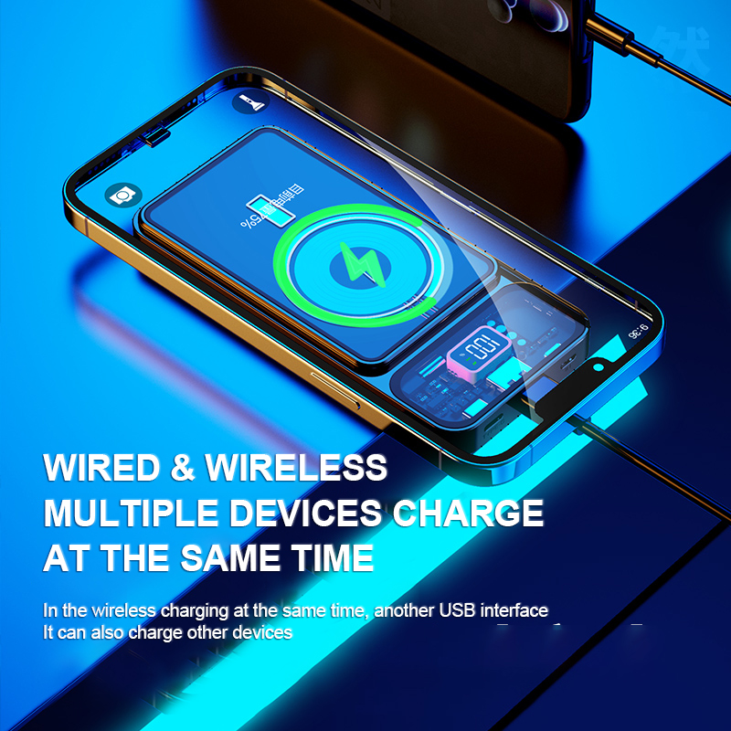 New Design Fashion 22.5W Moble Wireless Charger Power Bank 10000mAh with transparent housing XC163