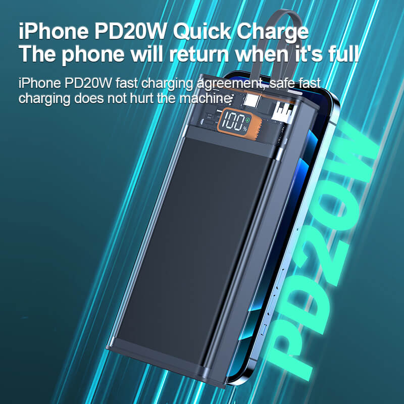 Casun Hot Sale Portable Power Banks Fast Charging 22.5W Mobile Charger Power Bank with LED Display Y166