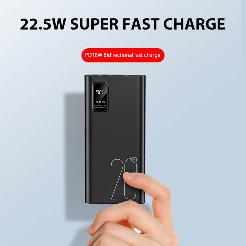 Newest Design Dual Inputs Dual Outputs Power Bank with Type C Output 20000mAh Fast Charging Power Bank XC-68