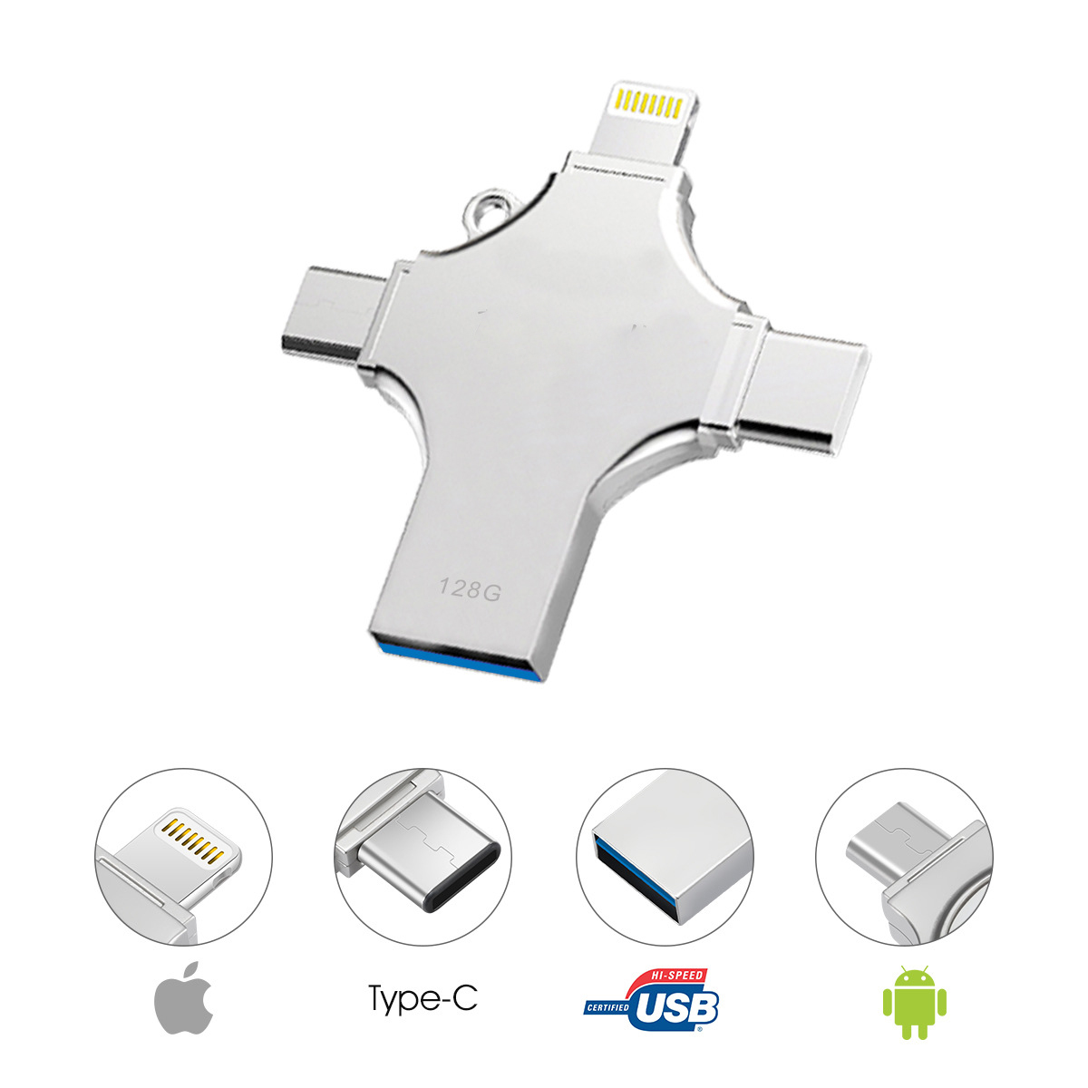 4 In 1 Multi-function OTG Usb Flash Drive Android Type-C Pendrive 3.0 Memory Disk For Iphone Mobile Phone OTG-M4