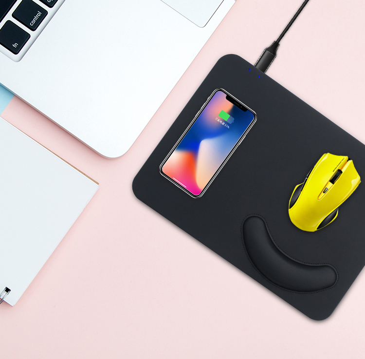 Casun Best Quality Wireless Qi Fast Charging Desktop Pad 10W Wireless Charger Mouse Pad Wireless Charging MP-W60