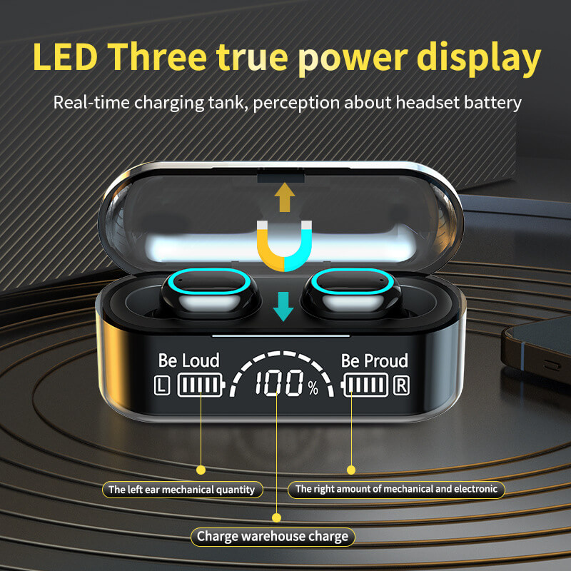Hot Sale Wireless Earphones Bluetooth Headphones LED Screen Digital Display Breathing Light Sports Gaming Headsets G35