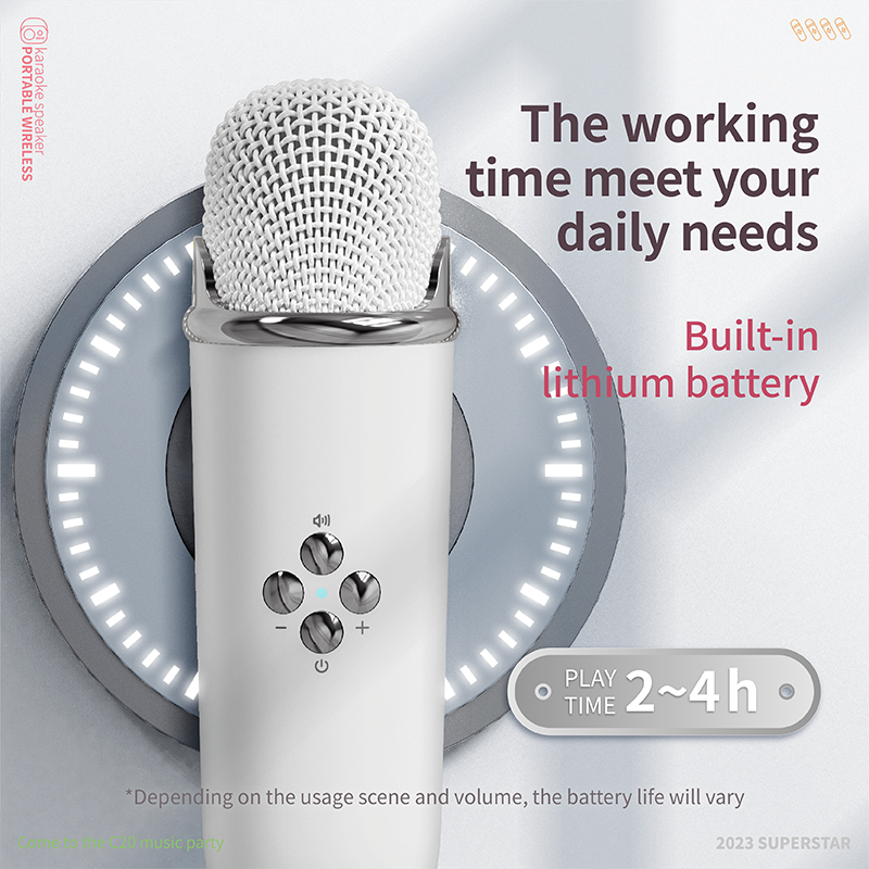 2023 Fashion mini radio fm retro vintage usb wireless bluetooth speaker karaoke speaker with mic and bluetooth C20