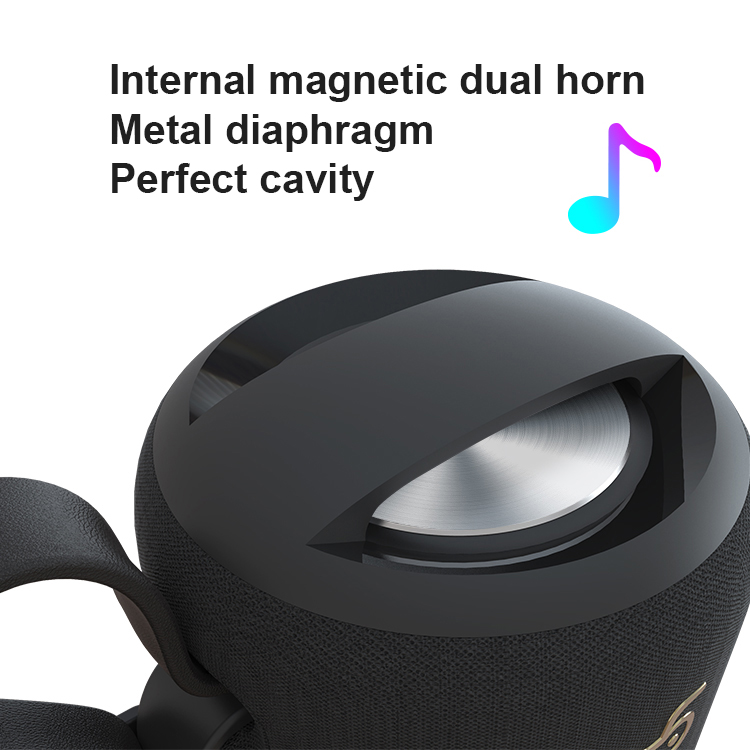 2024 Hot Selling Subwoofer 360 Degree Stereo Surround Sound IPX5 Waterproof Portable Wireless Bluetooth Speaker With Lanyard BS-208