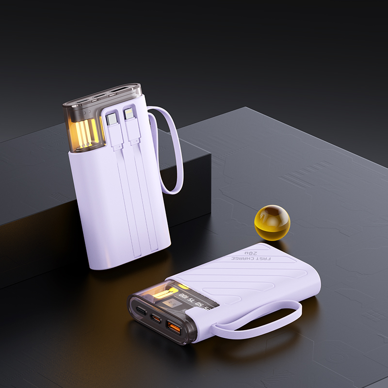 new arrival led display screen portable overcharge protection fast charge power bank with flashlight dx282