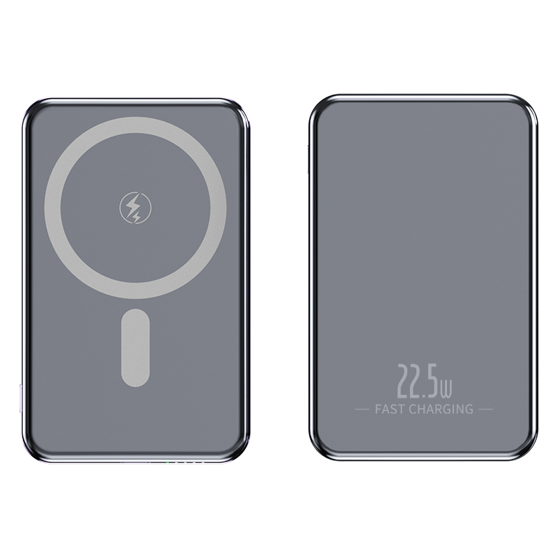Best Selling smart temperature control 5000mAh 15W wireless charge 150g portable pocket power bank xc022
