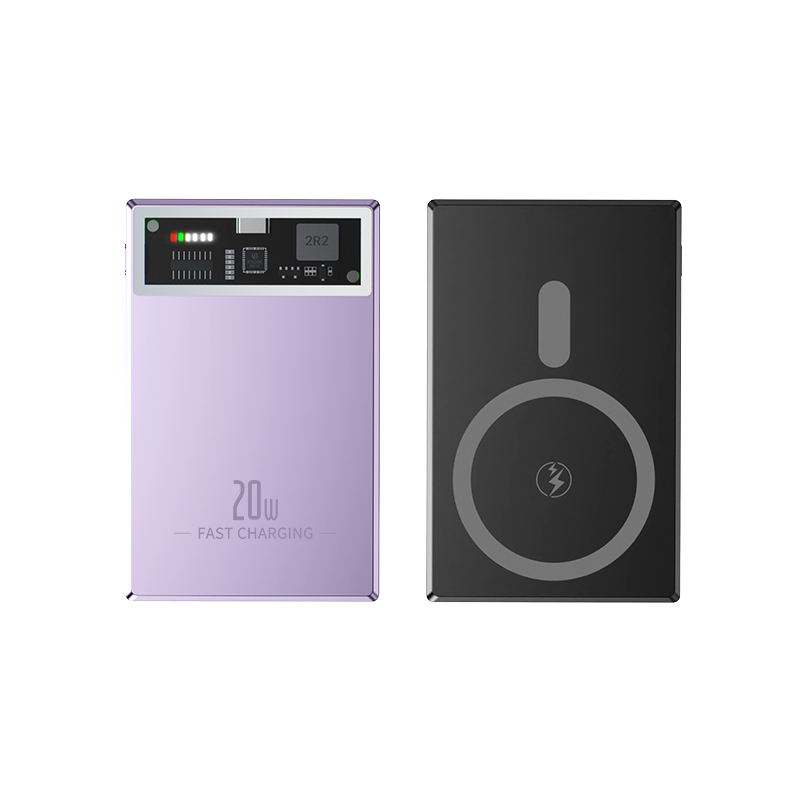 dazzling atmosphere light 150g ultra thin 5000mAh 20wpd fast charge wireless power bank xc024
