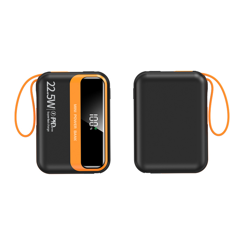 goos quality dual wire fast charge 22.5w 10000mAh mini portable power bank with smart display screen y339