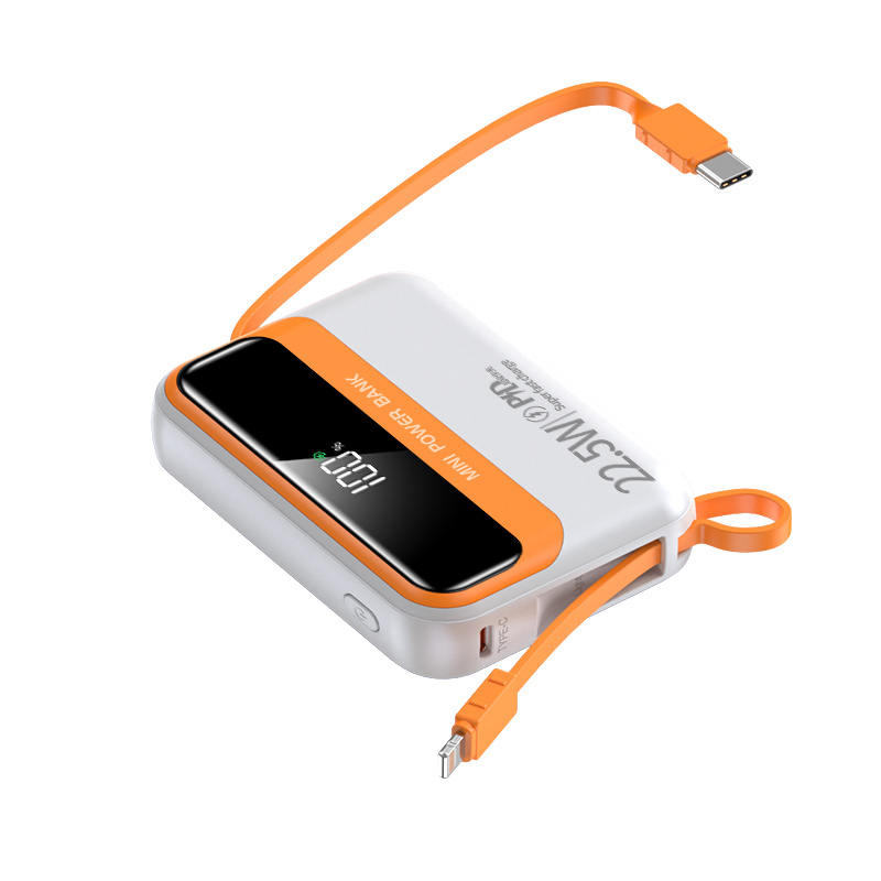 goos quality dual wire fast charge 22.5w 10000mAh mini portable power bank with smart display screen y339