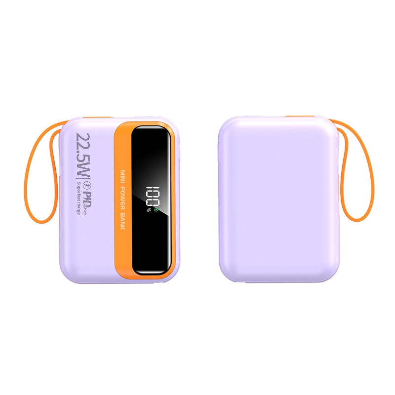 goos quality dual wire fast charge 22.5w 10000mAh mini portable power bank with smart display screen y339