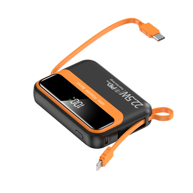 goos quality dual wire fast charge 22.5w 10000mAh mini portable power bank with smart display screen y339