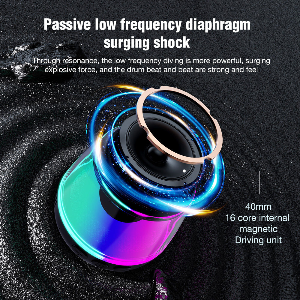 New magnetic cyberbluetooth speaker portable wireless outdoor plug-in card small speaker rgb LED light blue tooth small speaker