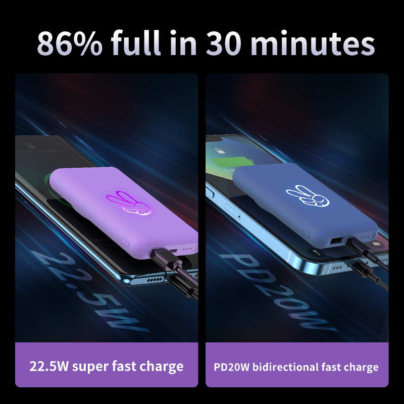 Popular Design Fast Charging Magnetic Wireless Support Custom Logo Mini Power Bank