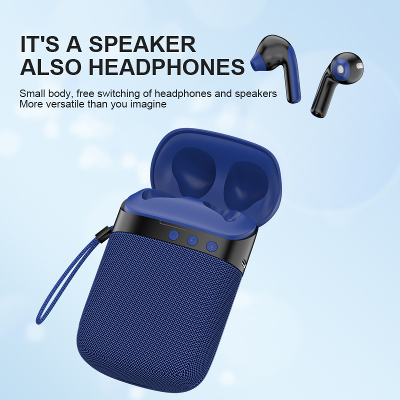Hot selling Portable 2-in-1 Design Bluetooth Speaker Wireless Earbuds