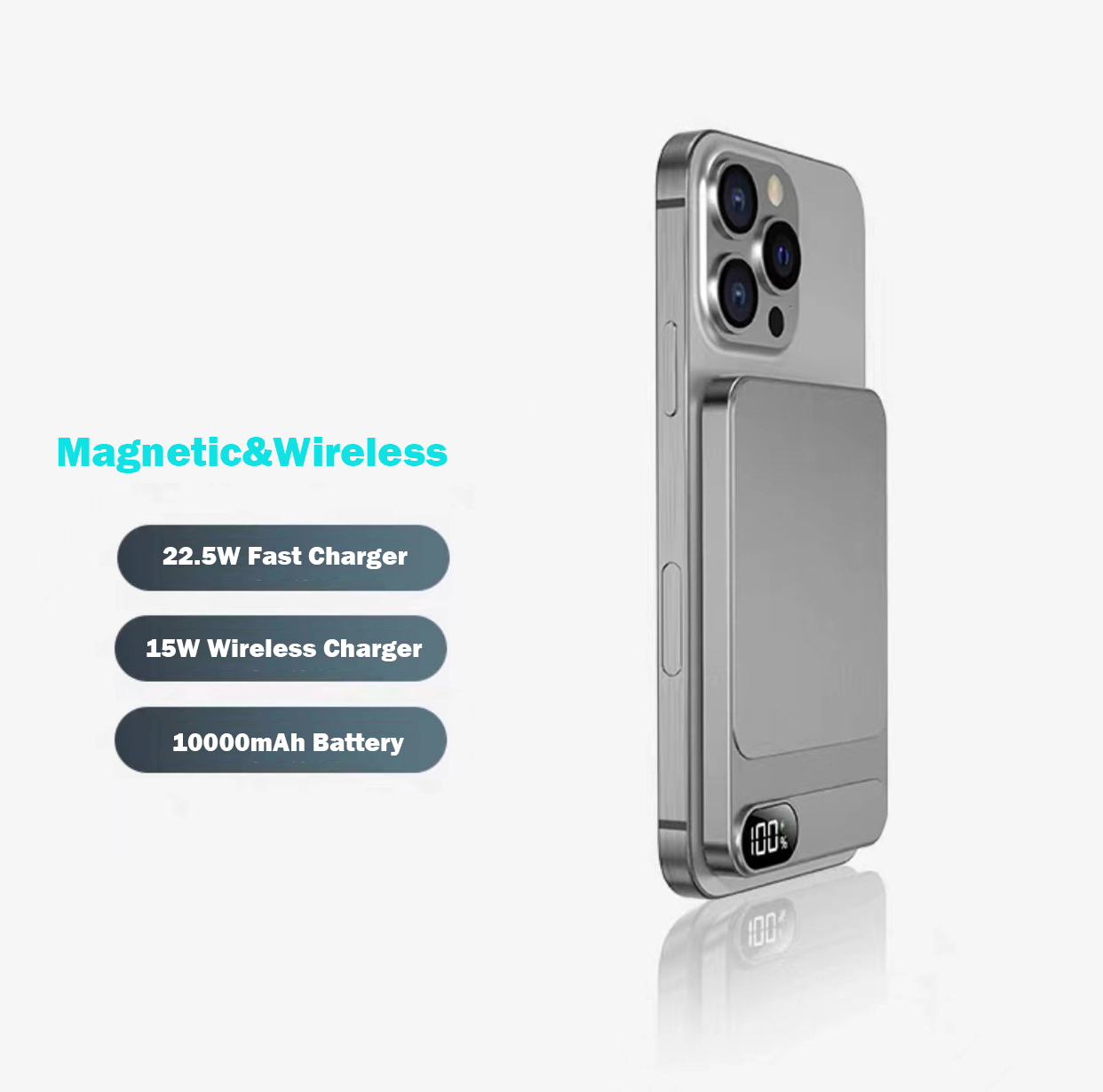 Mini Power Bank 10000Mah Magnetic Wireless Charger 22.5W Fast Charger Powerbank Banco De Poder Portable Charger External Battery