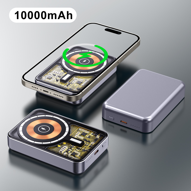 Transparent New Technology 10000 Mah Wireless Charging Treasure Fast Charging Mobile Power Supply power bank
