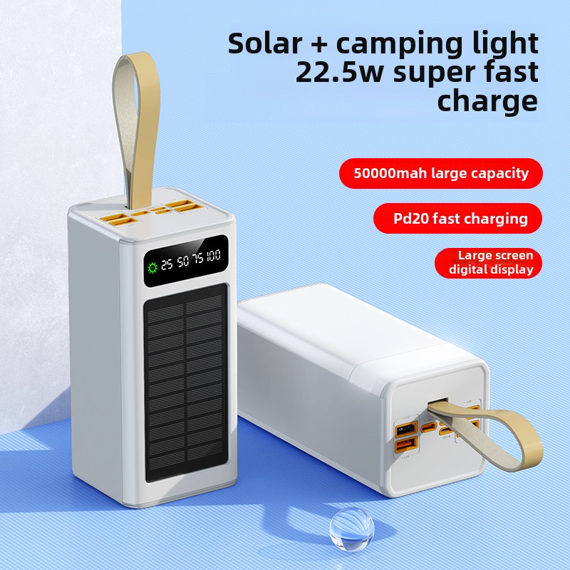 Top Best Seller Outdoor Solar Power Bank 20000mah 30000mAh 50000mAh 60000mAhTravel 5-panel Portable Solar PowerBank Charger