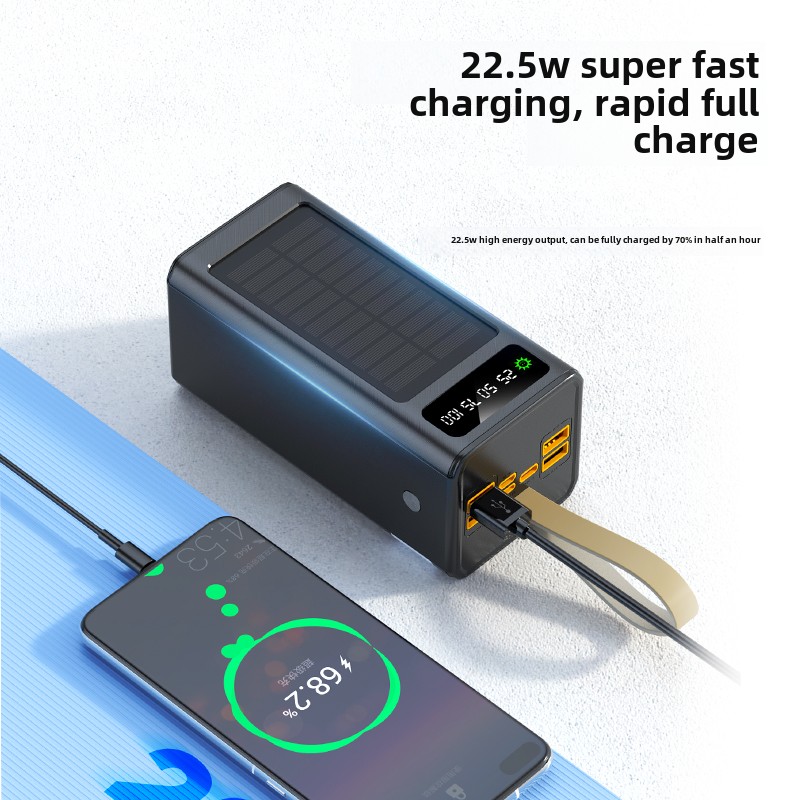 Top Best Seller Outdoor Solar Power Bank 20000mah 30000mAh 50000mAh 60000mAhTravel 5-panel Portable Solar PowerBank Charger