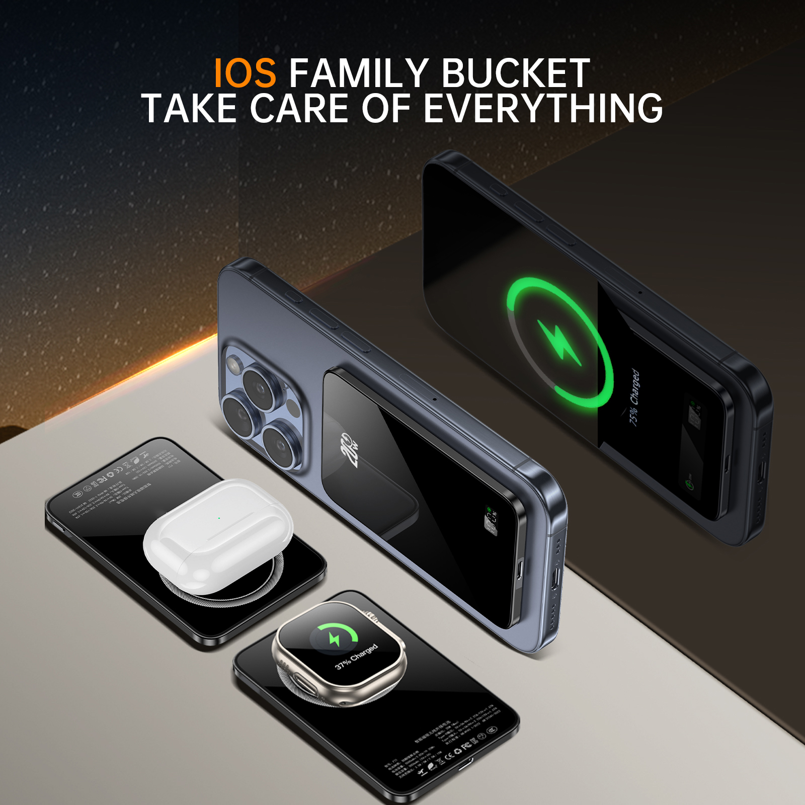 New Desgin Thin Slim Design 5000mah 2 in 1 Magnetic Fast Charger Power Bank With Digital Display Wireless Power Banks