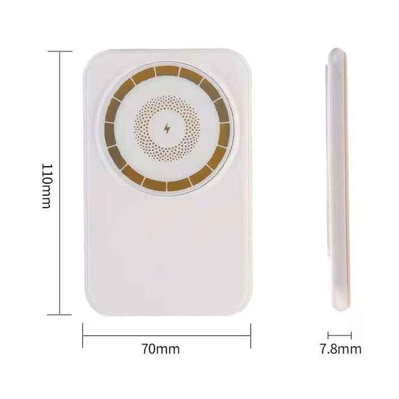 2025 New Design Ultra Slim Portable Mini Power Bank 5000Mah Magnetic Support 15W Max Wireless Portable Power Bank