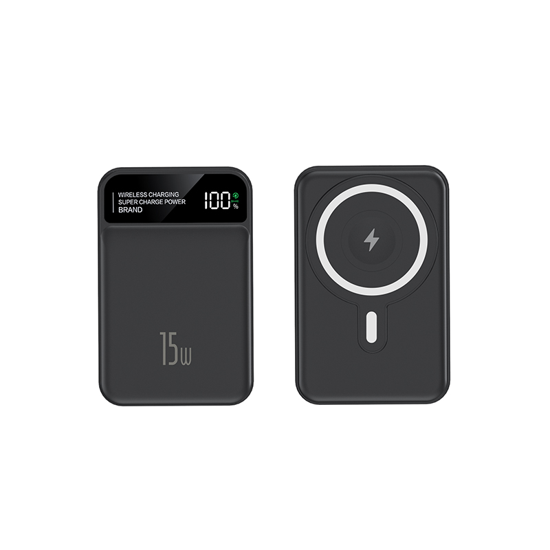Custom Portable Power Bank 10000mah Phone Smart Watch Charger Type-C Input Interface LED Display15W Wireless Magnetic Power Bank