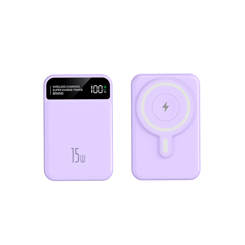 Custom Portable Power Bank 10000mah Phone Smart Watch Charger Type-C Input Interface LED Display15W Wireless Magnetic Power Bank