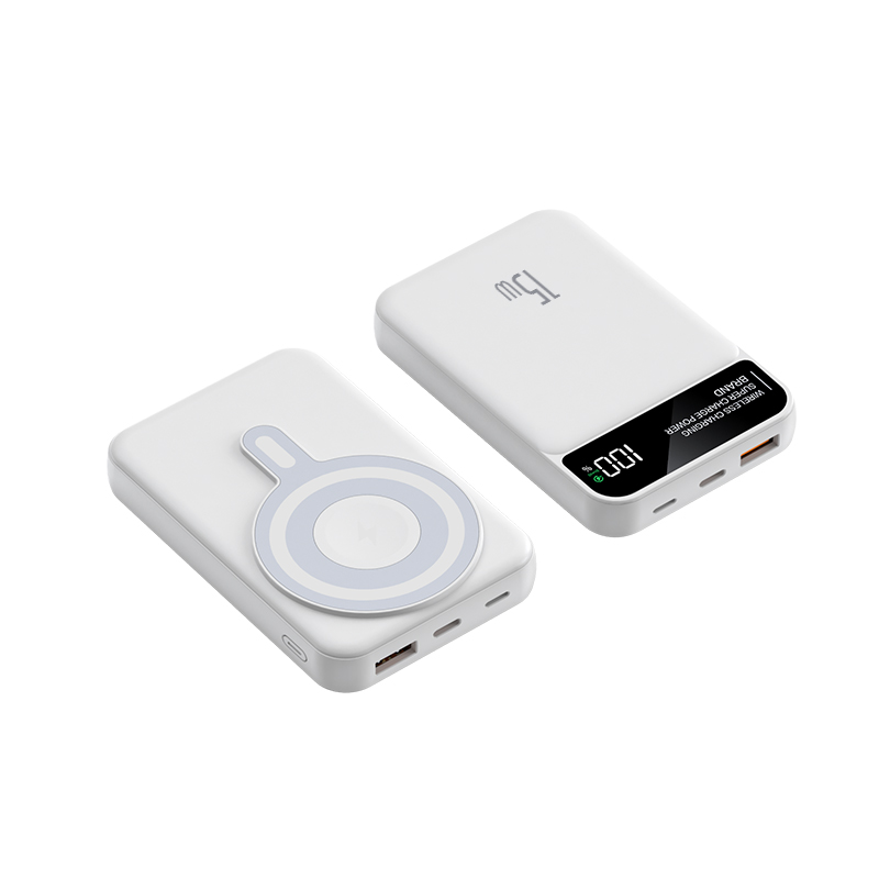 Custom Portable Power Bank 10000mah Phone Smart Watch Charger Type-C Input Interface LED Display15W Wireless Magnetic Power Bank