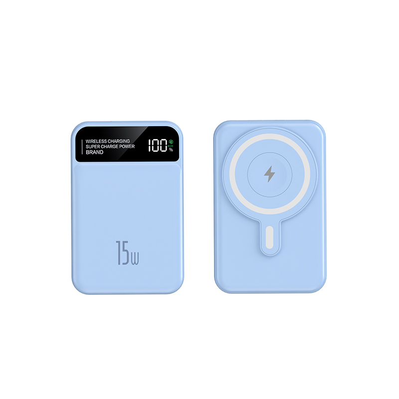 Custom Portable Power Bank 10000mah Phone Smart Watch Charger Type-C Input Interface LED Display15W Wireless Magnetic Power Bank