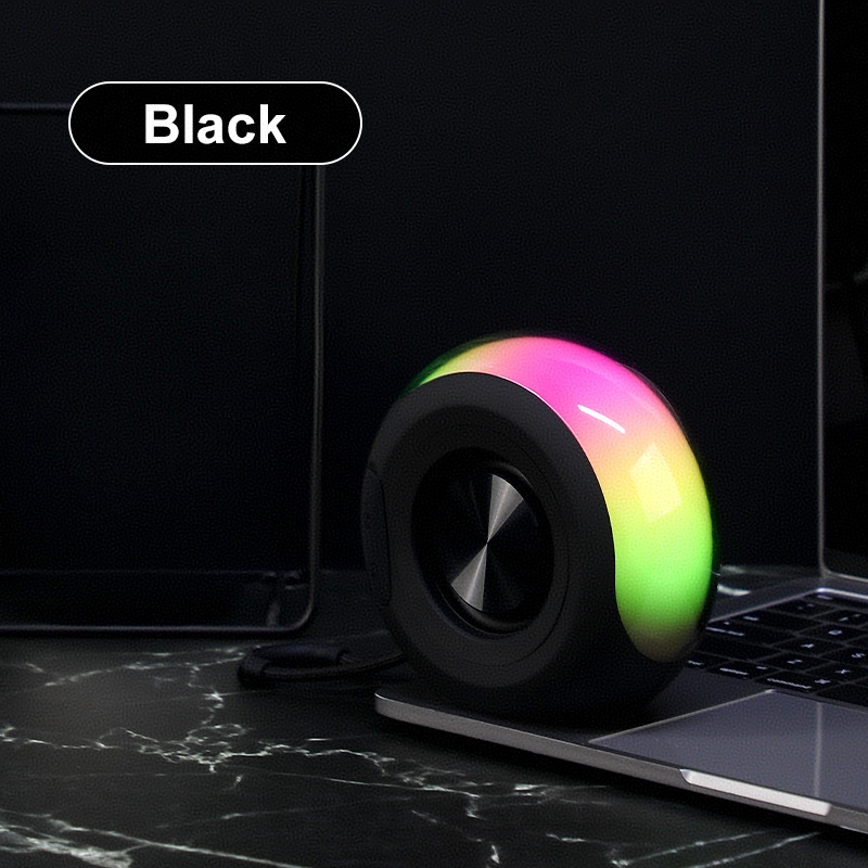 2025 New Design Portable RGB LED Lighting True Wireless Speaker Type-C Charging Lanyard Bluetooth Speaker