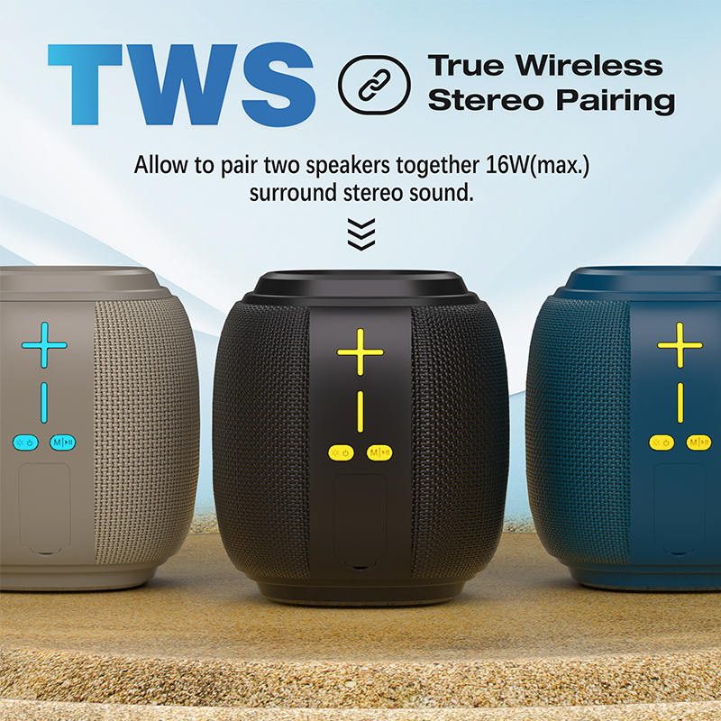 Factory Direct Sale Fabric Portable Wireless Bluetooth Speaker Subwoofer Strong Bass Surround Sound Bluetooth Speaker