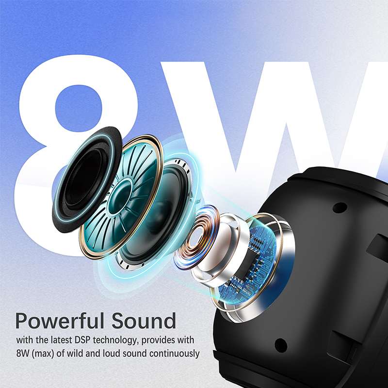 Factory Direct Sale Fabric Portable Wireless Bluetooth Speaker Subwoofer Strong Bass Surround Sound Bluetooth Speaker