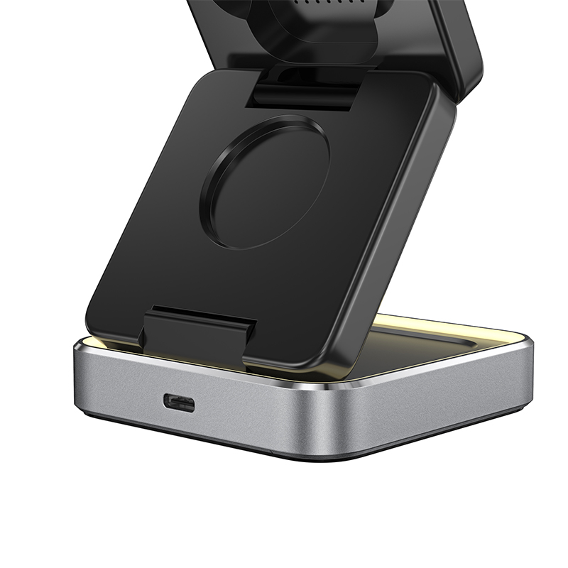 3-in-1 Travel-Friendly Phone Fast Charging 9V/3A15W Foldable Wireless Charger for Smart Watch Phone Earphone