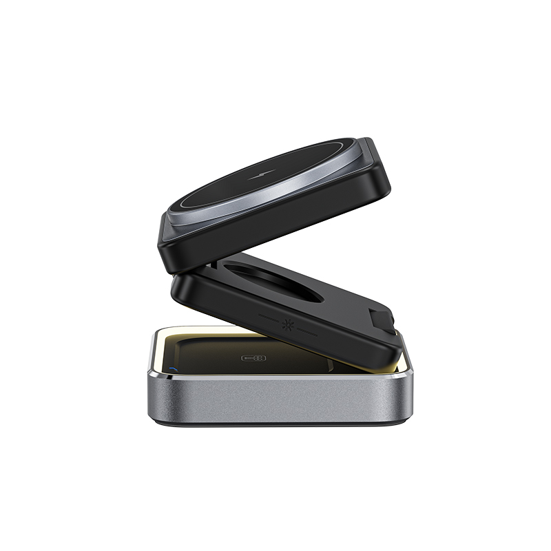 3-in-1 Travel-Friendly Phone Fast Charging 9V/3A15W Foldable Wireless Charger for Smart Watch Phone Earphone