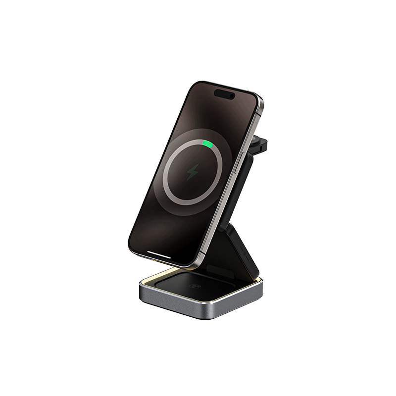 3-in-1 Travel-Friendly Phone Fast Charging 9V/3A15W Foldable Wireless Charger for Smart Watch Phone Earphone
